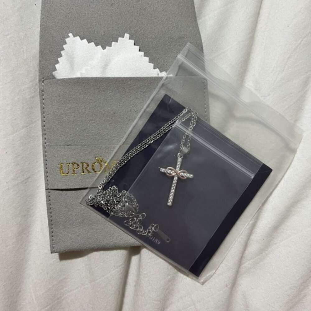 🏷 *NWT*Will You Be My Godmother? Infinity Cross Necklace - Silver & Rose Gold ✨